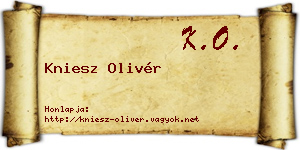 Kniesz Olivér névjegykártya